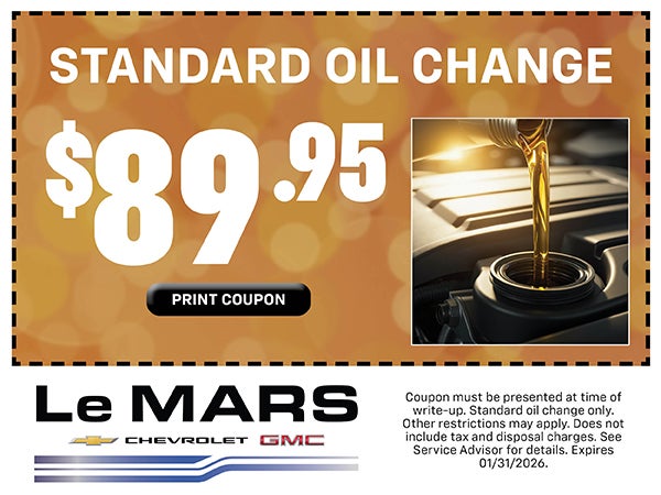 $89.95 Standard Oil Change