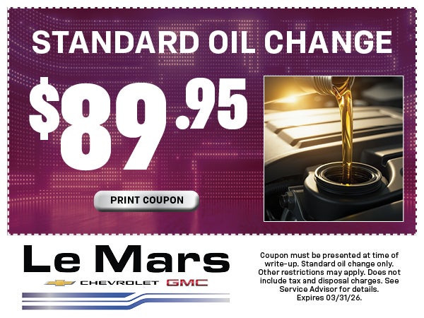 $89.95 Standard Oil Change